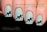 NAILICIOUS TEN Bow Nail Art Wrap Water Transfer Decal Black Ribbon 20pcs - ST8015