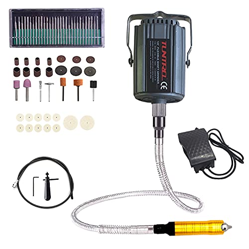 Tuntrol 780W Flex Shaft Rotary Tool, Thicken 1/4" Flexible Shaft With Foot Pedal, Hanging Grinder Carver Electric Multi-Function Metalworking Tools Repair Kit #TOP6