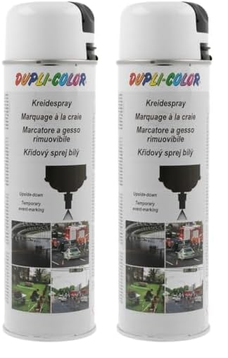 DUPLI-COLOR 133985 Kreidespray weiß 500 ml (Packung mit 2)