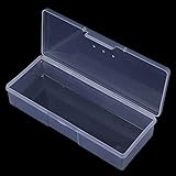 Rectangle Nail Storage Box for Long Nail Tools Tweezers Cuticle Pusher Brushes Pens Nail Art Plastic...