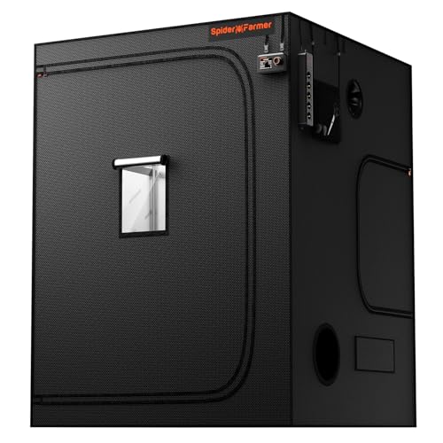 Spider Farmer 5x5 Grow Tent 2025 New, 60'x60'x80',1680D Thicken Mylar Canvas, with Hook for Controller and Power Strip, Enlarged View Window for Indoor Hydroponic Growing for SF7000, SE7000, G7000