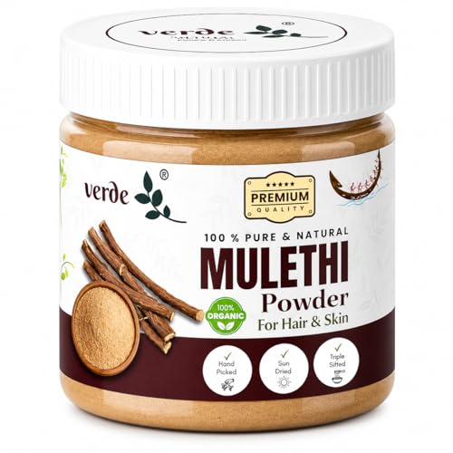 Image of 100% Pure & Natural Mulethi (Glycyrrhiza glabra, Liquorice, Yashimadhu) Powder for Face /Hair /Skin - Pigmentation-Free Skin Whitening Facepack - (100 GM)