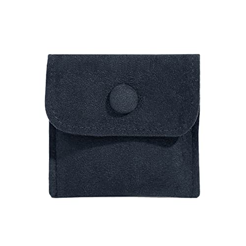PLCPDM Soft Reusable Jewelry Bag with Closure Button Jewelry for Necklaces Rings Watch
