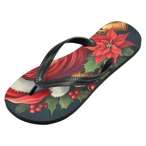 Burbuja Cartoon Girl Wearing Santa Hat Flip Flops for Women Men, Soft Thong Sandals Rubber Slippers for Pool Beach Essentials2