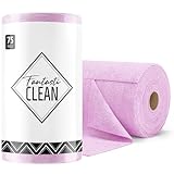 Fantasticlean Microfiber Cleaning Cloth Roll -75 Pack, Tear Away Microfiber Towels, 12