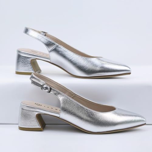 Women's High Heels Pointed Sling Low Heels Dress Bride Wedding4