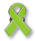 1 Lime Green Lymphoma Awareness Enamel Ribbon Pin With Clutch Clasp - Show Your Support For Lymphoma Awareness Awareness