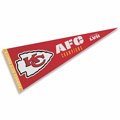 Fanion Chiefs AFC Champions et Super Bowl LVII de qualité premium en feutre grand format