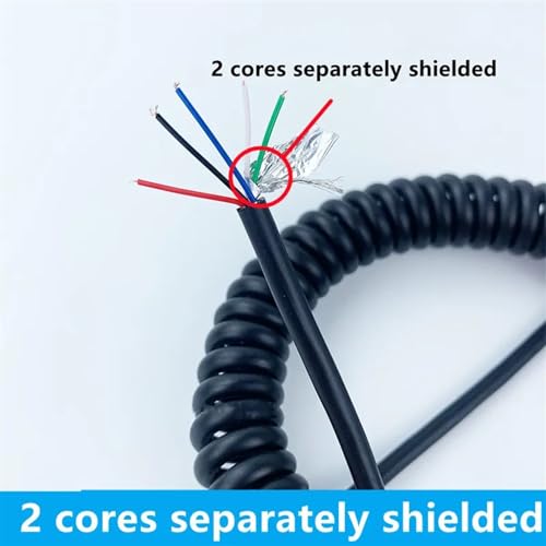 Cable apantallado retráctil espiral muelle extensible 12m 4