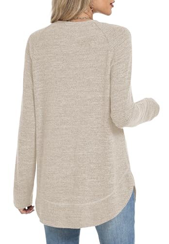 SAMPEEL Long Sleeve Shirts for Women Tunic Tops Loose Fit Dressy Crew Neck Pullover Basic Sweaters for Women 20254