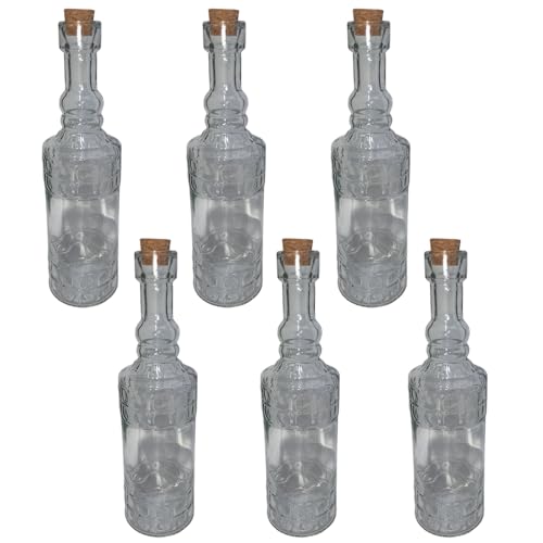 Cose Da Casa 6 Bottiglie In Vetro 150 Ml Con Tappo Per Liquori Limoncello Wisky Decorazioni Decoupage Bomboniera Bottigline Olio Sali Minerali Collezi
