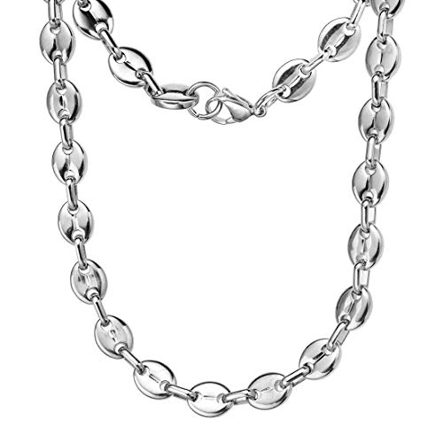 Collier grain de café en acier inoxydable pour homme et femme