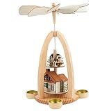 14 Inch Christmas Decoration Wooden Christmas Pyramid with Candle Holders -Hand Painted Nativity Figurines