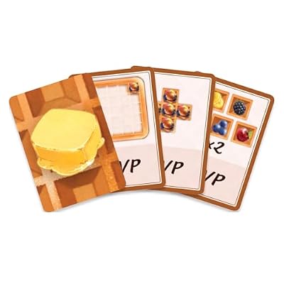 AEG Waffle Time | Draft Fruit Toppings & Whipped Cream, Create Patterns Spread Syrup | Abstract Strategy Breakfast Board Game | 1-4 Players | Ages 10+