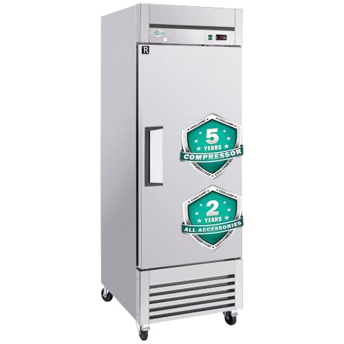 COOLCHEF 27 Commercial Stainless Steel Reach-In Refrigerator