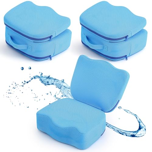 Yerliker 2 Pcs Foldable Hot Tub Booster Seat for Adults, Adjustable 2 Heights up to 6.3", Weighted Booster Seat 3D Air Mesh Hot Tub Accessories Quick Dry Micro Dot Non Slip for Spa Bathtub Pool