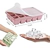 Silicone Ice Cube Trays with Lid, Set of 4, Easy Release Ice Molds, Reusable and Stackable Ice Trays for Freezer for Cocktail, Whiskey, Baby Food, BPA Free (green) #5