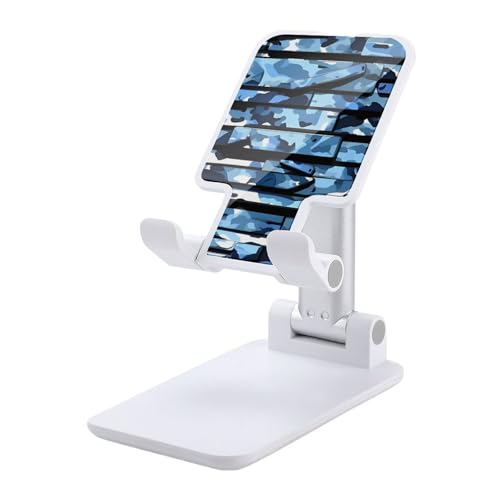 Support de téléphone bureau camouflage bleu pliable idéal pour télétravail et iPhone 14