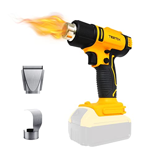 Cordless Heat Gun For Dewalt 20V Max Battery, Hot Air Gun With 2 Nozzles, 2-Temp Settings Max 1022°F(550°C) Fast Heating Wireless Heat Gun With Led Light (Battery Not Included) #TOP3