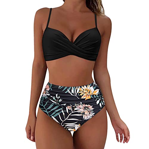 2024 Verano de Playa bañadores Sexy Bikini Top y Braga Ajustable Bikinis Mujer Reductor Barriga Traje de Baño 2 Piezas Push Up Cuello en V con Relleno Conjuntos de Bikinis Mujer