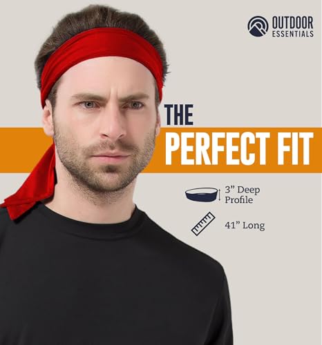 Image of OutdoorEssentials Tie Headband - Sweat-Wicking Running Headband - Hair Control Head Tie - Ninja Costume Accessories