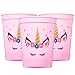Joy Day Unicorn Cups Unicorn Party Cups for Kids Unicorn Party Supplies Unicorn Keepsake Plastic Cups for Girls Unicorn Party Favors Pink 12OZ (Pack of 12)