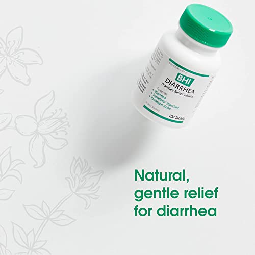 Bhi Diarrhea Relief Fast-Acting Natural Remedy For Mild Diarrhea - 8 Soothing Homeopathic Actives Help Calm Stomach Pain, Gas, Indigestion, Cramps & Bloating For Women & Men - 100 Tablets #TOP2