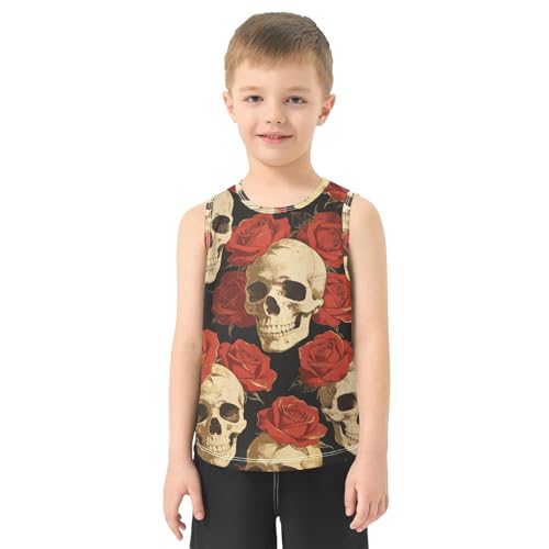 Débardeur anti transpiration pour enfant vêtement léger motif roses rouges