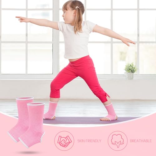 Image of Haysandy 4 Pieces / 2 Pair Ankle Support Brace for Women Men Elastic Adults Compression Socks Knitted Ankle Sleeve for Jogging Running Fitness