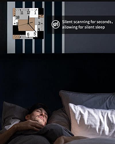 Reloj de pared cuadrado silencioso batería 10 in miniatura 6