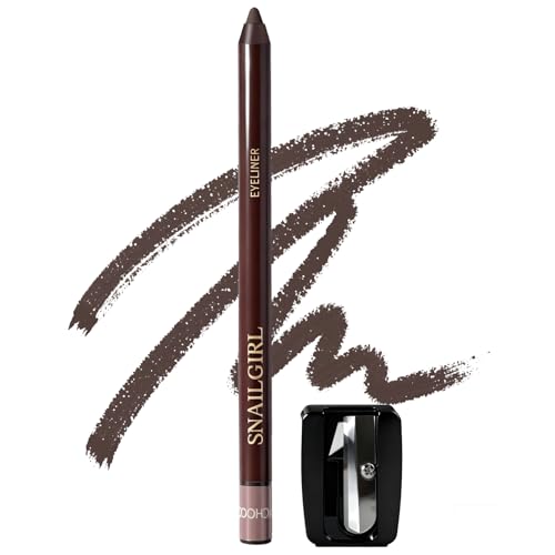 Image of Brown Gel Eyeliner Pencil, Waterproof Smudge-proof Long Lasting Brown Eye Liner, High-Pigmented Smooth Creamy Formula for Mature Women, Eyes Makeup Pen with Sharpener