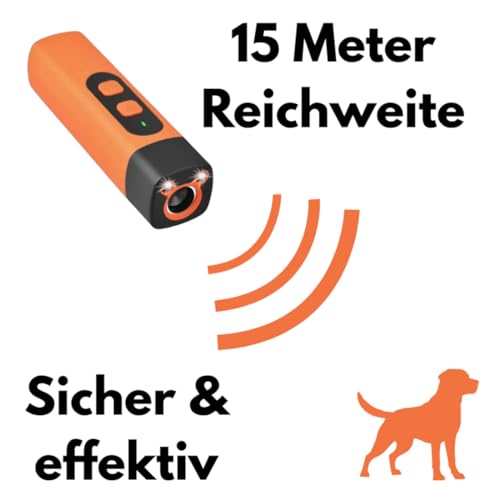 Anti-Bell-Halsbänder Ultraschall-Hundeabwehrgerät mit Taschenlampenfunktion – sanfte, 100% tierfreundliche Verhaltenskorrektur im Garten & unterwegs – robust & wetterfest