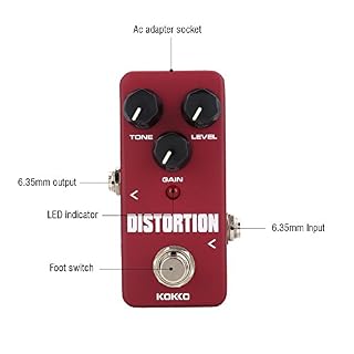 KEYREN Pédale de Guitare, Mini pédale 6.35mm d'effet de Distorsion en Alliage d'aluminium FDS-2 pour Guitares – Image 5
