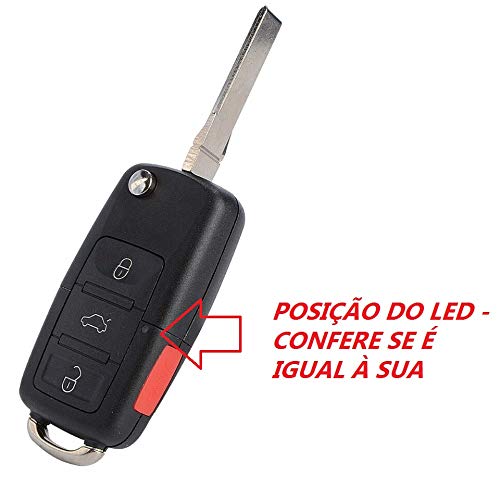 Chave Canivete Volkswagen VW Bora Gol Golf Voyage Polo Fox 3B + Panic Lamina e Emblema