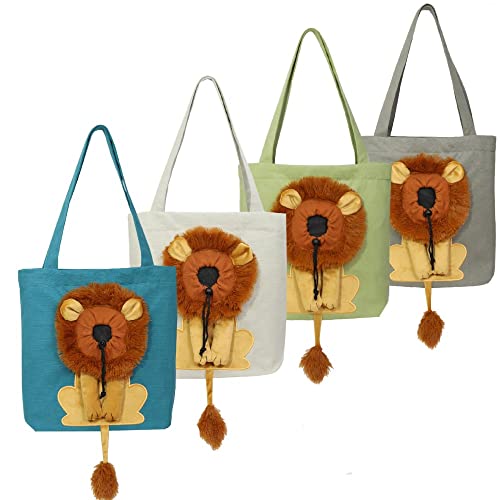 Pet Carrier For Cats Dogs Bag, Cute Lion-Shaped Pet Canvas Shoulder Bag With Adjustable Lion Face Hole, Portable Sling Bag Cat Carriers For Small Dogs And Medium Cats Pet Supplies Travel(L) #TOP9