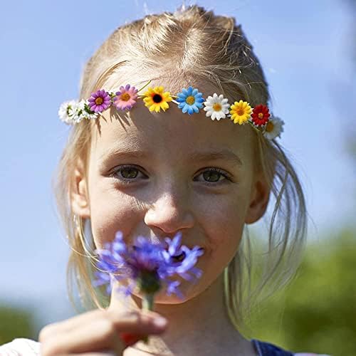 inodiref 100 Pcs Mini Artificial Sunflower Heads Multicolor Artificial Daisy Flower Heads for Craft DIY, Home Decoration, Wedding Art Decoration, Party Decoration (4 cm)
