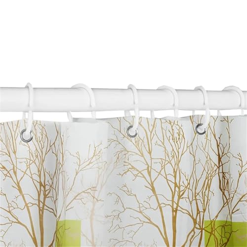 Rideau de douche moderne chic avec détails dorés et design ombré