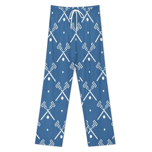 Lacrosse Pattern Classic Mens Pajama Pants Sleepwear Soft Lounge Sleep PJ Bottoms with Pockets3