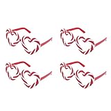PRETYZOOM 4pairs Valentine's Day Heart-shaped Party Eyeglasses of Decorative Fashion Glasses for Fun Celebrations Lightweight and Comfortable Photo Supplies for Festive Events