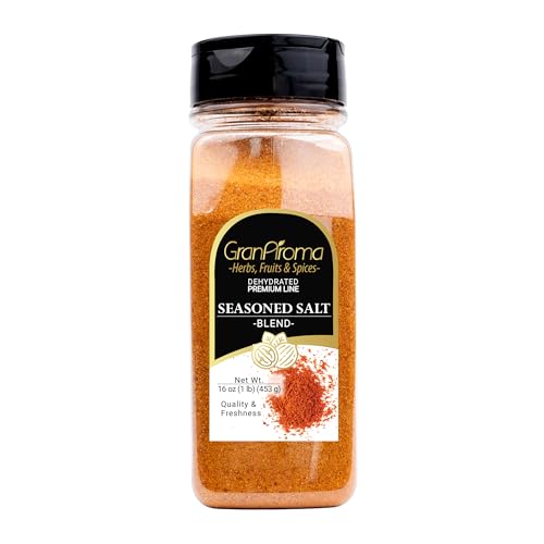 GranAroma Seasoned Salt, Savory Blend, Seasoning for Grilled Meats, Roasted Vegetables, and Soups (16 Ounce)