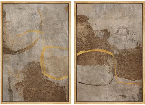 MUDECOR Framed Canvas Print Wall Art Set Bold Brush Strokes