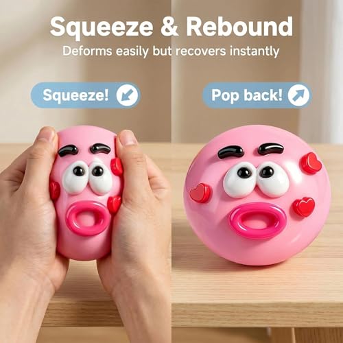 ZXTGBQ Squishy avec Visage Jouet, Squishy Anti Stress, Squishy Kawaii, Jouet Sensoriel Anti-Stress Retour Lent, Fidget Toy pour Soulager l‘Anxiété et Le Stress pour Adultes – vue 4