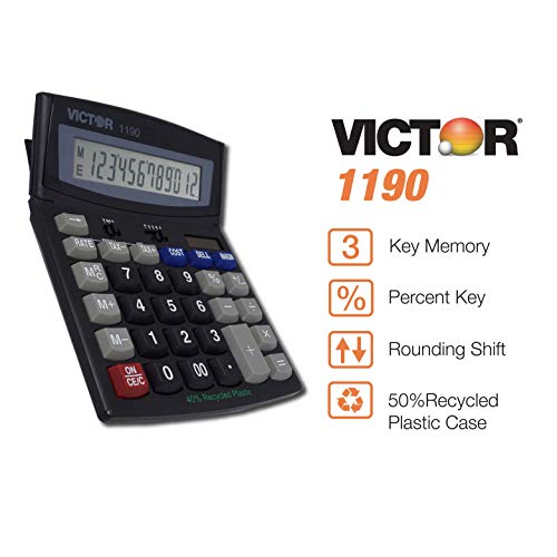 Victor 1190 Desktop Display Calculator, Black, 1" X 5.9" X 7.8" #TOP2