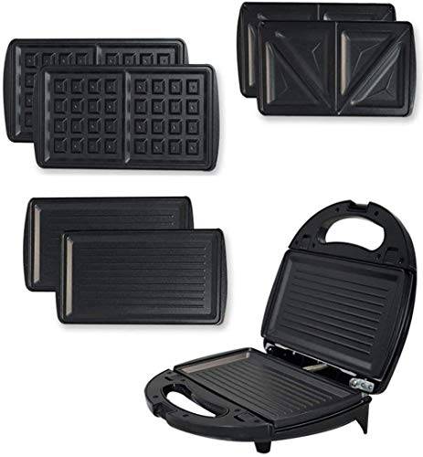 Multifunktions-3-in-1-Sandwich s, Pressen, Waffeleisen Edelstahl Doppelseitige Heizung Non-Stick Teller Grill Elektrogrill Sandwich Frühstück