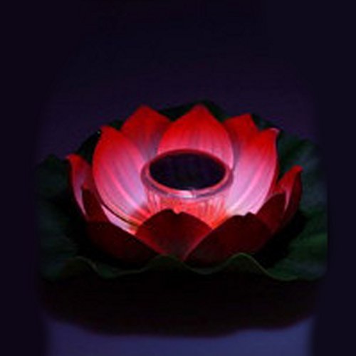gazechimp 7 Cores Mudando Solar LED Lotus Luz Flor Noite Lâmpada Flutuador Piscina Jardim
