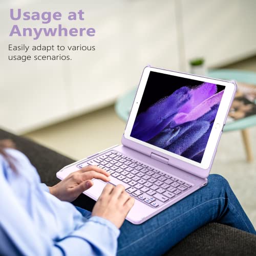 TQQ Touch for iPad 9th Generation Case with Keyboard (10.2", 2021), Multi-Touch Trackpad, 360° Rotatable Protective Cover for iPad Keyboard 9th/8th/7th Gen with Pencil Holder (Purple) by TQQ - Image 6