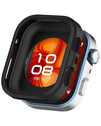 Huawei Watch Fit 4 Pro �Ή� �p �P�[�X �J�o�[ �\�t�g �V���R���� �v���e�N�^�[�J�o�[ YAJOJO���� �Ռ��z�� �S�ʕی� �����ȒP ���ϋv �����ȒP �t�C�����Ȃ� (�u���b�N)