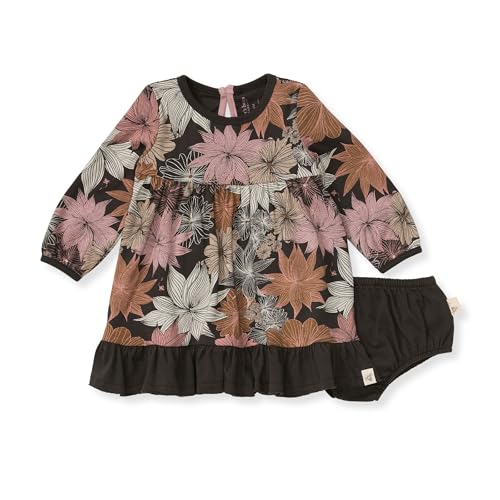Image of Burt's Bees Baby Baby Girls' Dress and Pantie Set, Infant & Toddler, Short & Long-Sleeve, 100% Organic Cotton