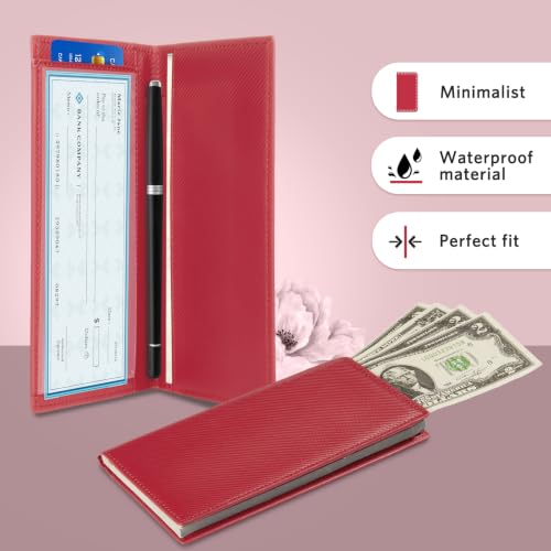 Image of CoBak Checkbook Cover for Women & Men - PU Leather Case with RFID Blocking | Classic Design Check Book Holder for Personal and Business