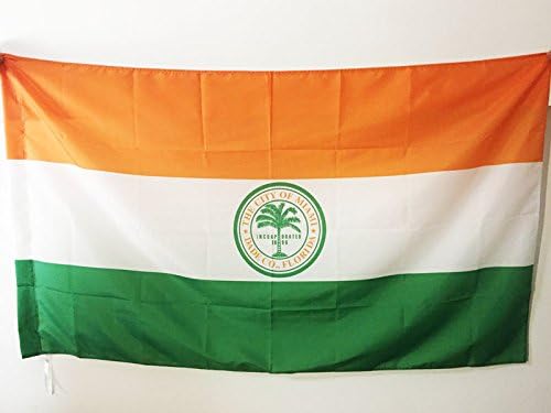 AZ FLAG, Miami Flag, 2x3 Ft, Miami city Banner with Sleeve, 100% Polyester, Fade Resistant, Vivid Colors, 2' x 3' Feet